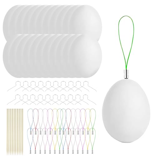 25 Stück Ostereier zum Bemalen, Ostereier Deko, osterei, Osterdeko für Ostern Deko Plastikeier für Die Osterdekoration Ostern Geschenke Oster Dekos für Bäume Osterdekoration Oster Basteln Kinder