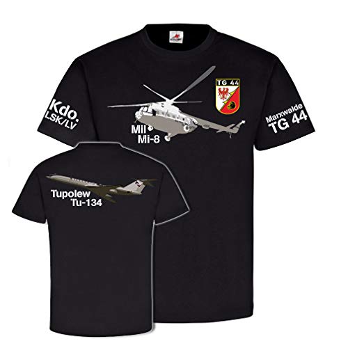 T-shirt TG 44 Tu 134 Mi 8 avec blason finitions premium noir XL