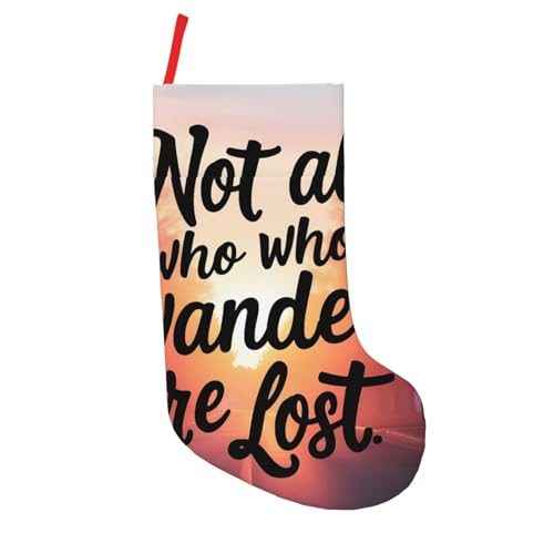 Nuzjahu Not All Who Wander are Lost for Christmas Stockings 18" Large Xmas Stocking for Kids Personalized Hanging Decorations for Family Christmas Decorations and Gifts