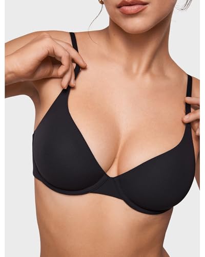 Image of INLYRIC Women's Inbarely Plus Demi Bra Balconette Unlined Underwire No Padding Plunge Bras Comfortable