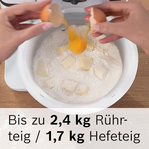 Bosch Kunststoff-Rührschüssel MUZS2KR, Zubehör passend für Küchenmaschine Serie 2, 3,8 Liter, für Kuchen- und Hefeteigen, spülmaschinenfest – Ansicht 3