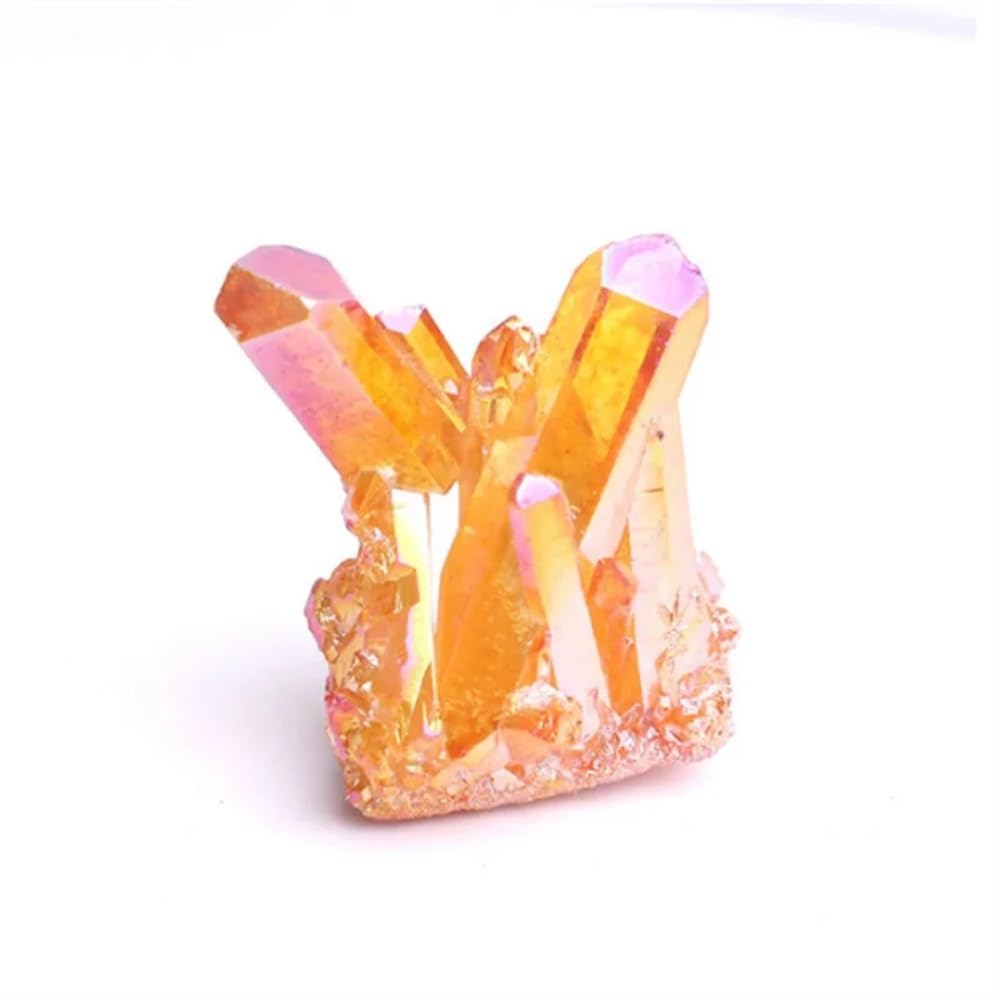 SHFTQXSLAT Decorative Ornaments Crystal Cluster electroplated Color Decoration (Color : Yellow, Size 100g)
