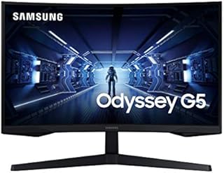 SAMSUNG Odyssey G5 Series 27-Inch WQHD (2560x1440) Gaming Monitor, 144Hz, Curved, 1ms, HDMI, Display Port, FreeSync Premium (LC27G55TQWNXZA)