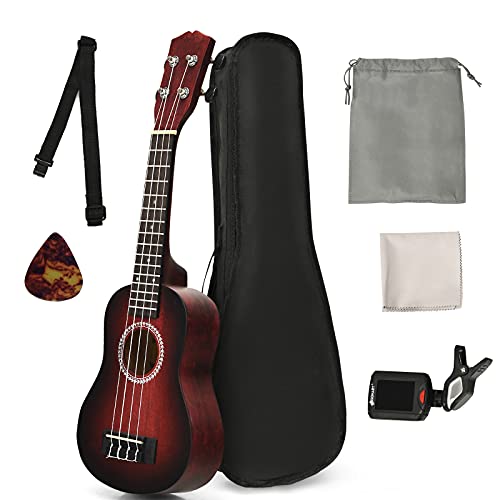 COSTWAY 21 Pouces Ukulélé Kit, Uke En Bois Pour Débutant Enfant Adulte, avec Sac de Transport, Accordeur Numérique… - Les Beatles, Paul McCartney, John Lennon, RIngo Starr, George Harrison COSTWAY 21 Pouces Ukulélé Kit, Uke En Bois Pour Débutant Enfant Adulte, avec Sac de Transport, Accordeur Numérique…