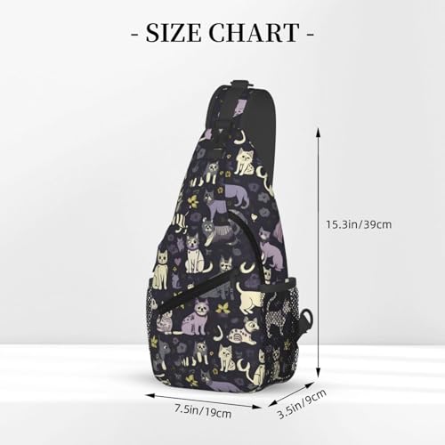 Mochila Urbana Sling Negra con Estampado Spooky miniatura 3