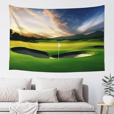 FHEDVBN Golf Course Tapestry Wall Hanging Aesthetic Wall Art for Living Room Dorm Poster Indoor Outdoor Banner Wall Tapestries Funny Party Backdrop Home Decorations 60x40 Inchch