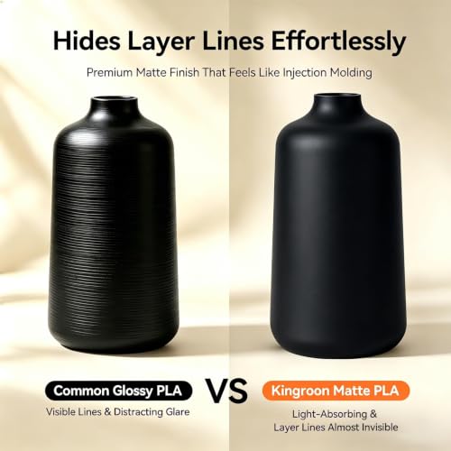 Image of Kingroon Matte PLA Filament 1.75mm 3D Printer Filament Matte Filament 1kg Dimensional Accuracy + /- 0.02 mm (Matte Black)
