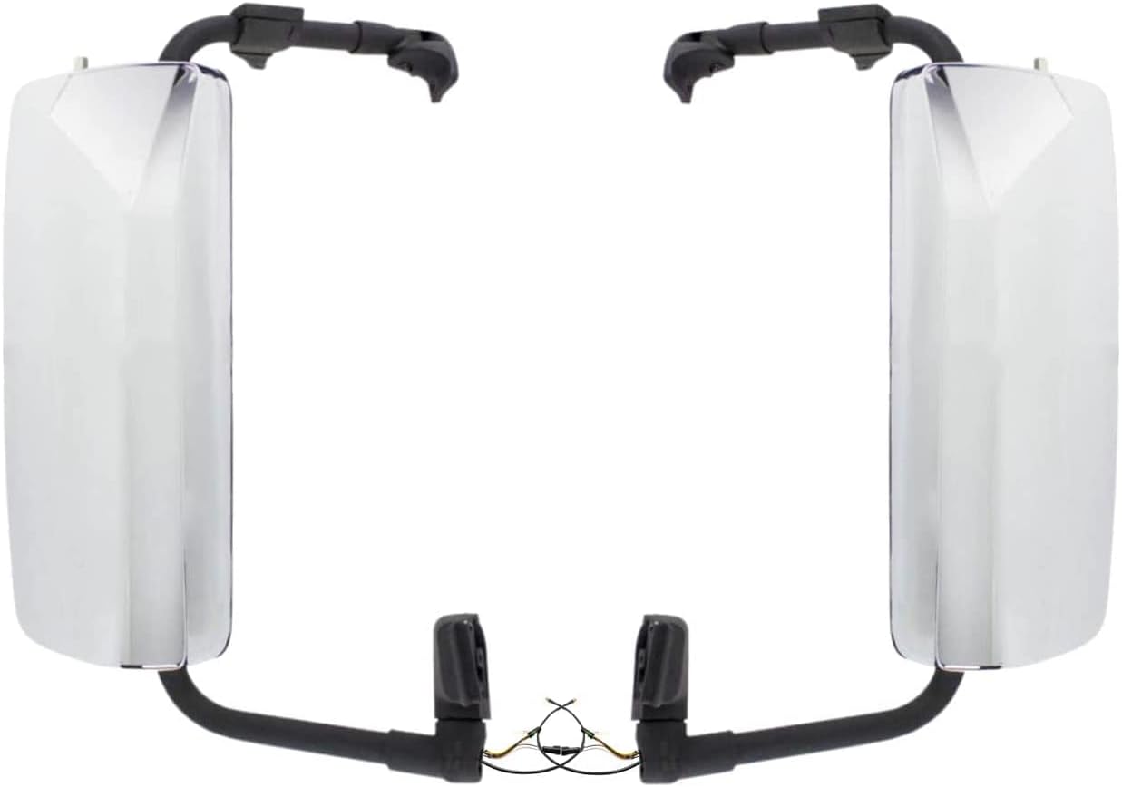 Semi Truck Door Mirror Chrome Set (Left & Right) Power