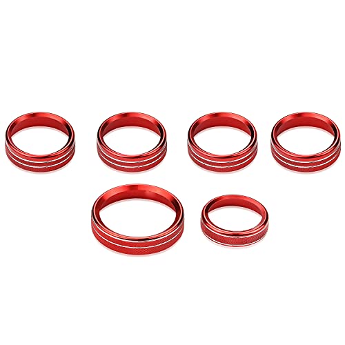Knob Cover for F150 AC Climate Control Switch/Trailer/4WD/VOL/Tune Button Interior Center Console Trim Accessories Compatible with Ford F150 XLT 2016 2017 2018 2019 (Dark Red 6 Pcs)