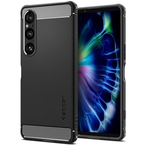 Spigen Rugged Armor Hülle Kompatibel mit Sony Xperia 1 VI -Schwarz