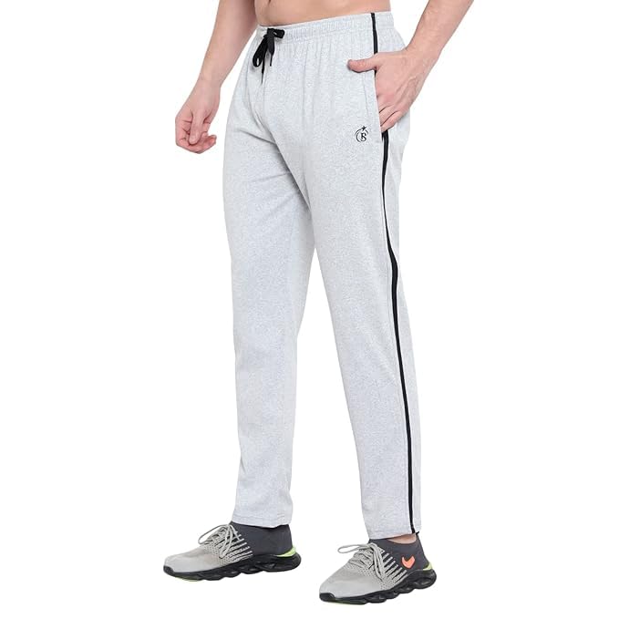 BLUE STAR SHARK Men’s Athletic Track Pants | Regular Fit Cotton Blend Lower with Drawstring Waist and Side Stripe – Perfect for Gym, Running, Workout, Sports, and Casual Wear