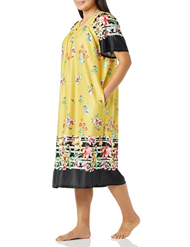 Image of AmeriMark Casual Women's Patio Muumuu House Dress Loose Comfortable Short Sleeve Sun Dress Lounger Gown Sleepwear for Ladies