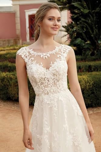 Tulle Wedding Dresses for Bride 2025 Beach Lace Boho Bridal Gowns for Women3