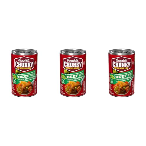 Image of Campbell's Chunky Healthy Request Soup, Beef Soup with Country Vegetables, 18.8 Oz Can, (Pack of 3)