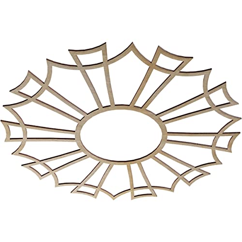 Image of Ekena Millwork 32 inchOD x 11 1 /4 inchID x 3 /8 inchT Augustus Wood Fretwork Pierced Ceiling Medallion, Hickory