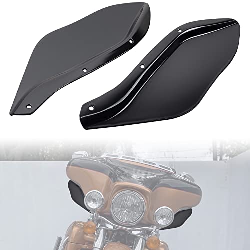 VEISUTOR Smoked Fairing Air Deflector Windshield Motorcycle Fairing Side Wings Fixed-Position Wind Deflectors Side Shield for Harley Davidson Electra Glide Street Glide Trike 1996-2013 Accessories