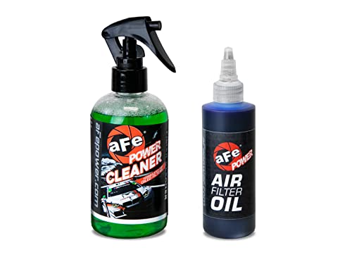aFe Power Air Filter Travel-Size Restore Kit: 8oz Filter Cleaner and 4oz Spray Bottle Filter Oil - Blue, Restores Pro 5R Engine Air Filters, #90-51301L