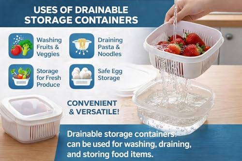 Image of ITALIX Kitchen Storage Containers Set of 6 for Fridge Organizer, Multipurpose Food Storage Boxes for Kitchen, Refrigerator, Pantry & Dry Snacks Storage Containers with Lids