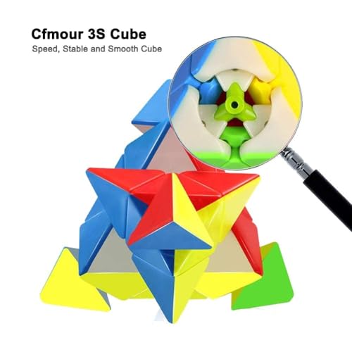 Image of MoYu Rubik Cube Puzzle Toy Game 3D Speed Cube, Stickerless Kids Puzzle Cube, Smooth Turning ABS Brain Teaser Toy for Kids and Adults (3x4xPyramid)