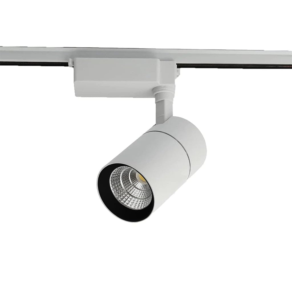 Harold Electricals 10 Watt Cylindrical COB Track Light | Rotatable LED Spotlight for Showroom, Hotels, Lobby, Hallway, Studio, Store, Shops - White Body (Warm White Light)