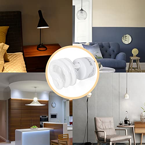 Image of JACKYLED CFL Light Bulbs Energy Efficient UL T3 13W 2700K 900lm Spiral GU24 Base Compact Flourescent Bulbs 4-Pack