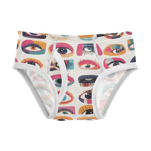 KLL Evil Eyes Black Striped Toddler Boys' Cotton Briefs Breathable Children Undies