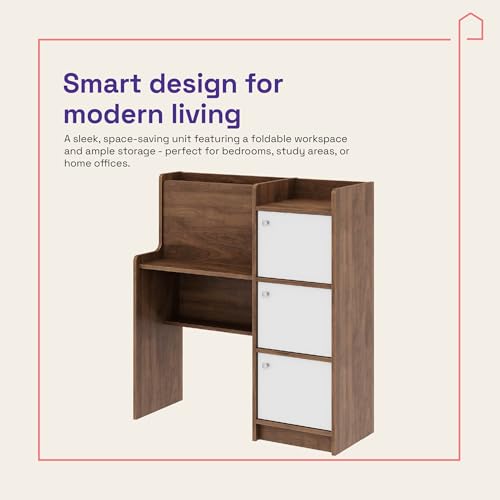 Image of Wakefit Orvon Engineered Wood Study Table - Columbain Walnut