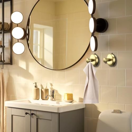 YUET Brushed Brass 2 Pcs Suction Hooks, Vacuum Suction Cup Hook - Image 4
