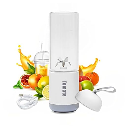 Mini Liquidificador Portátil Em Vidro 6 Lâminas p/Sucos Gelo