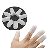 Dohuge Reusable Silicone Finger Gloves for Protecting Cracked Skin,Finger Protection Cover for Electronic Components Pick, Food Grade, Anti-hot, 1 Pair (10 Pack)