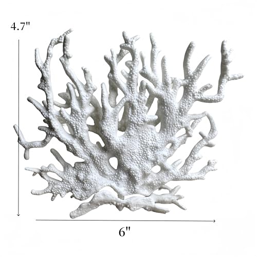 Image of White Aquarium Coral Fish Tank Decorations Aquarium Landscape | Realistic coral aquarium decoration, 5.9 inch x 4.7 inch , suitable for fish, works for freshwater /saltwater tanks, easy to clean
