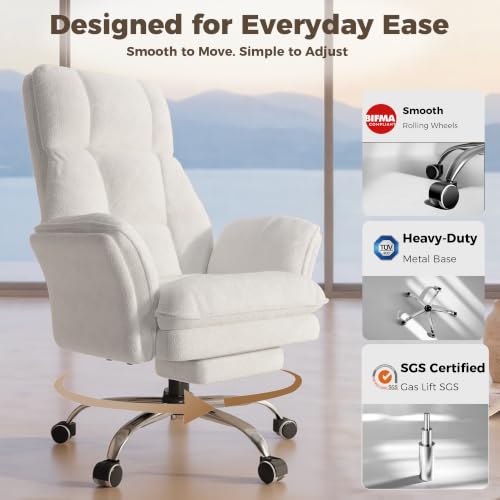 Image of Big and Tall Office Chair, Flip Armrests for Pets & Cross Legged Sitting