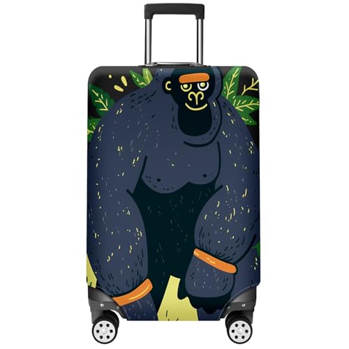 Travel Luggage Cover Suitcase Protector Scratch-Resistant Fit Not Included Suitcase Black Monkey M-22-24in