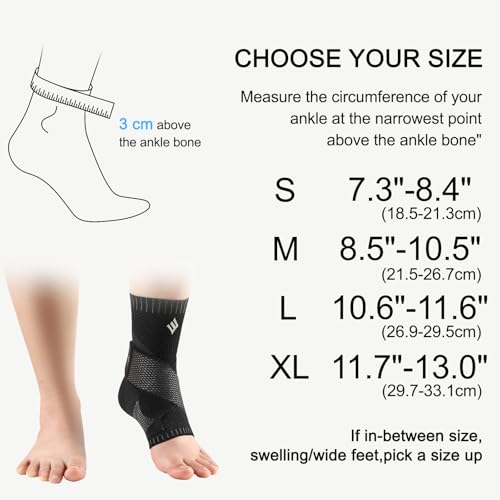 Image of NEENCA Ankle Brace for Women & Men, Ankle Support with Compression Wrap, Compression Sleeve for Sprained Ankle, Swelling & Heel Spur Pain, Achilles Tendonitis Pain Relief