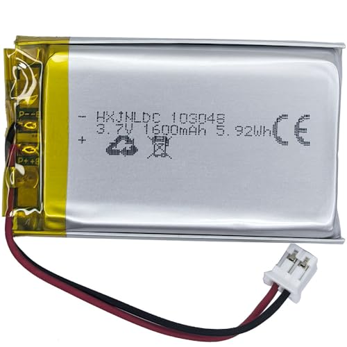 HXJNLDC - DC 3,7v 1600mah 103048 Batterie au Lithium polymère Rechargeable pour DIY 3.7-5v Produits électroniques avec 2 Fils intégrés de Remplacement de la Batterie et de la lumière LED