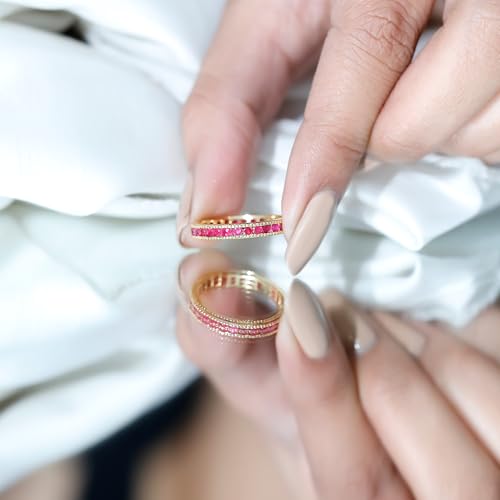 Real Ruby Channel Set Eternity Ring, AAA Quality, Certified Ruby Wedding Anniversary Ring for Women - July Birthstone4