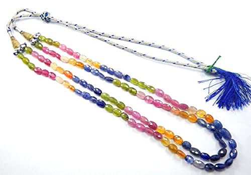 Saphir multi couleur, créez vos bijoux d'été avec ces perles ovales facettées