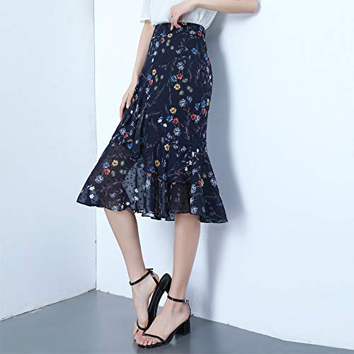 Jupe midi imprimé floral à volants idéale pour vos sorties d'été