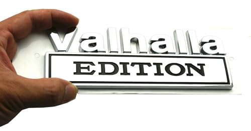Image of 2pcs 7 inch Vikings Valhalla Edition Auto Emblems Truck Badge 3D Car Bumper Sticker Valhalla Edition Badges Decals Replacement Universal SUV Side Rear Trunk Door Viking Seasons (2, Chrome Black)