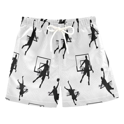 Boy Swimming Trunks, Toddler Boy Swim Shorts 2t, Black Basketball Players Jumping
