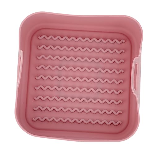 PRETYZOOM Air Fryer Pot Kitchen Heating Basket Silicone Grill Plate Round Barbecue Rack Easy Hand Wash Stainless Steel Multi-use