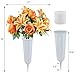 2 Set Artificial Cemetery Flowers with Grave Vase-2 Bunches Lilies & Rose Mixed Orangish Yellow Silk Memorial Flowers-2 Cemetry Vase with Foam for Outdoor Headstones Gravesite Graveyard Decorations