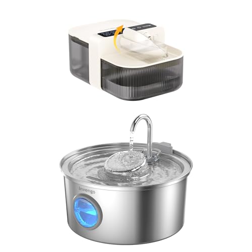 Fuente de Agua para Gatos Acero Inoxidable 3.2L