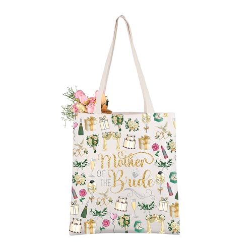 Bolso tote para madre de la novia, regalo para despedida de soltera, boda, fiesta, dama de honor, propuesta, novia, mamá, con diseño floral miniatura 1