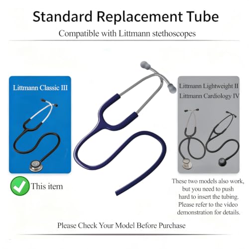 Image of Stethoscope Replacement Tube Navy Blue Tubing fits for Littmann III