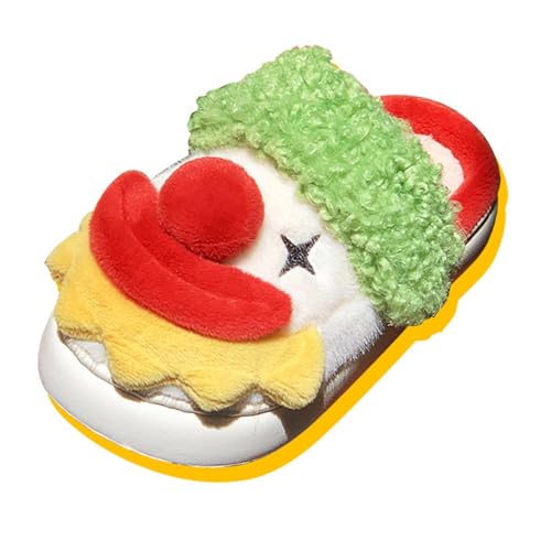 Plush Slippers for Couples House Shoes with Non-Slip Sole Clown Design Indoor Bedroom Living Room Footwear