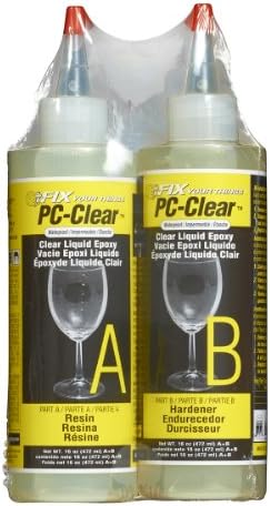 PC Products PC-Clear Epoxy Adhesive Liquid, 16oz in Two Bottles, Clear 70161