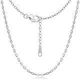 ROSIEYO sterling silver necklace chain women: long real 925 tiny strong lobster claw clasp - thin ch