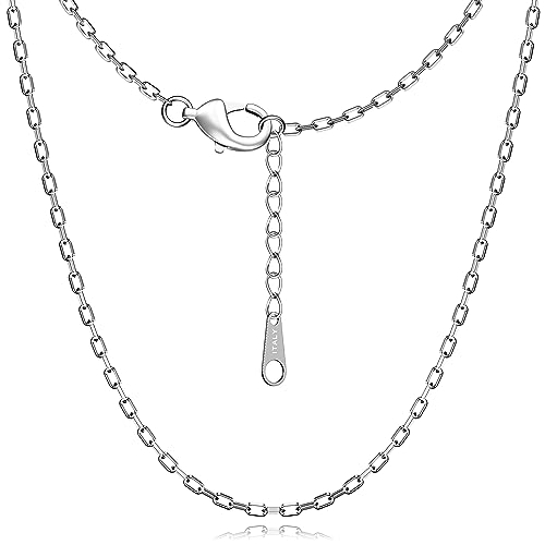 Rosieyo Sterling Silver Necklace Chain Women: Long Real 925 Tiny Strong Lobster Claw Clasp - Thin Chain For Pendant Girls Italian Adjustable Replacement 18-24 Inch #TOP2