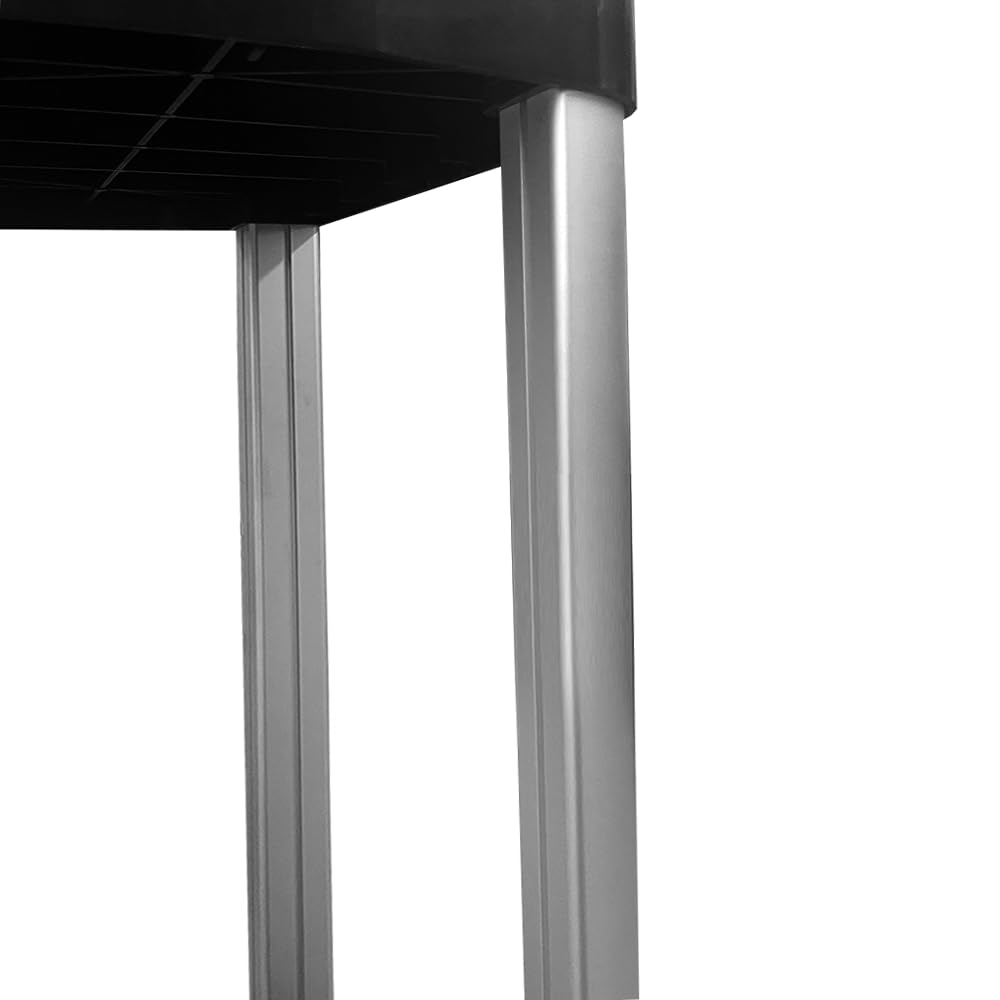 BLV Carrito para servir negro con ruedas, carrito con 3 estantes. Se utiliza para el transporte de alimentos, vajilla y alcohol en restaurantes y para la higiene de hoteles (97 x 104 x 51 x 250 kg)